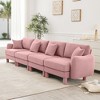VASIP Boucle Fabric 3-Seater Sofa, Shell-Shaped Armrests & Self-Wrapped Cylindrical Legs, for Living Room & Apartment,Beige - 3 of 4