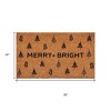HomeRoots 24" X 36" Brown And Black Christmas Trees Merry and Bright Outdoor Coir Door Mat - 3 of 4