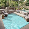 Lahome Outdoor Plastic Straw Rug-Waterproof Reversible Mat for Patio, Backyard, Camping, RV Awning - 2 of 4