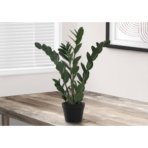 Monarch Specialties Artificial Plant 29 inch Tall Zz Tree Indoor Faux Fake Floor Greenery Potted Real Touch Decorative Green Leaves Black Pot - 1 of 4