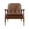 CAVINAS Mid-Century Faux Leather Accent Armchair with Solid Wood Frame,Plush Padded Chair for Living Room,Bedroom,Office - 2 of 4