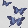 Rerun Island Women's Indigo Butterflies Short Sleeve Graphic Cotton Cropped Loose T-shirt - Bright White L - 2 of 4