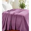 HomeRoots King Purple Cotton Woven Geometric Blanket - 2 of 4