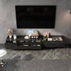 FUFU&GAGA Black TV Cabinet: Silent Sliding Rails, Spacious Storage, Stylish Design - 3 of 4