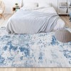 Modern Washable Area Rug - Neutral Abstract Design, Non-Slip Backing, Stain-Resistant Low Pile for Living Room, Bedroom & Office - 2 of 4