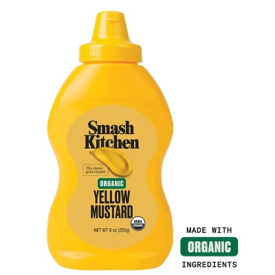 Smash Kitchen Organic Yellow Mustard, 8 oz Bottle