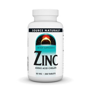 Zinc Chelate 50mg by Source Naturals, Inc.  -  250 Tablet - 1 of 3