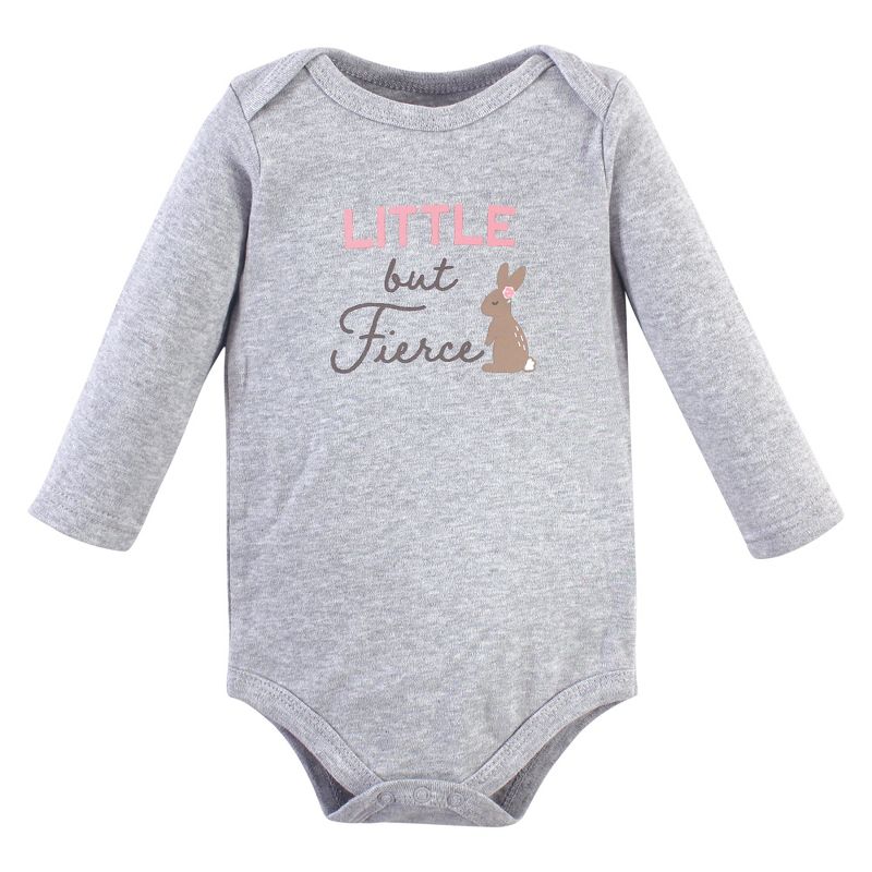Hudson Baby Infant Girl Cotton Long-Sleeve Bodysuits, Girl Fox, 5 of 6