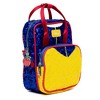 Disney Vegan Leather Crossbody Backpack for Women with Adjustable Strap, Snow White Bodice Blue and Yellow Sequin with Apple Charm - 2 of 4