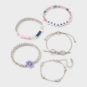 Girls' 5pk Flower Bracelet Set - Cat & Jack™ - 1 of 3