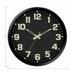 Glow in Dark Atomic Analog Wall Clock 12 inch with Black Frame Sets Automatically Easy to Read Day or Night - 4 of 4
