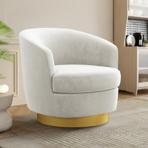 Likepay Velvet Swivel Accent Chair Barrel Chair, 360° Swivel Chair, Makeup Vanity Stool Modern Accent Chair for Living room Bedroom - 1 of 4
