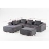 Grungis Comfy Corduroy Sofa Couch with 5 Seaters,U Shape Sectional Sofa with Flexible Modular Configuration,Sofa for Living Room Furniture - 3 of 4