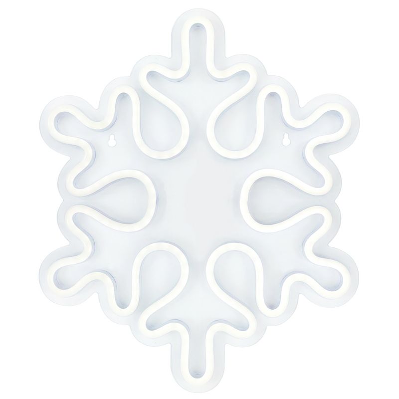 Northlight 15" White LED Lighted Neon Style Snowflake Christmas Window Silhouette, 3 of 5