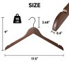 BP4U Premium Solid Wood Coat Hangers, Heavy Duty Non-Slip Hangers with 360° Swivel Hook & Contoured Shoulders, Space-Saving for Jackets & Suits - 2 of 4