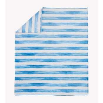 50"x60" Watercolor Striped Throw Blanket White/Blue - Mr. Kate