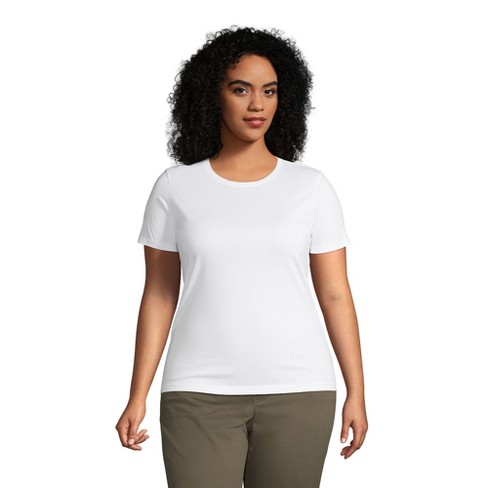 Lands' End Women's Plus Size Relaxed Supima Cotton Short Sleeve ...