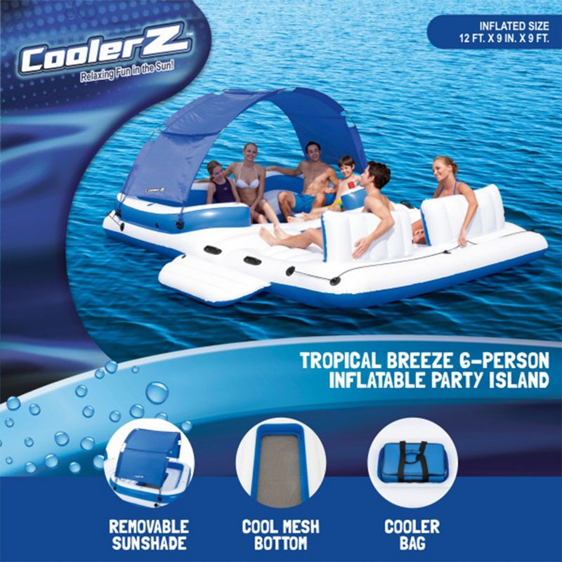 Bestway CoolerZ Tropical Breeze 6 Person Giant Inflatable Floating Island Raft - Multicolored, 3 of 8