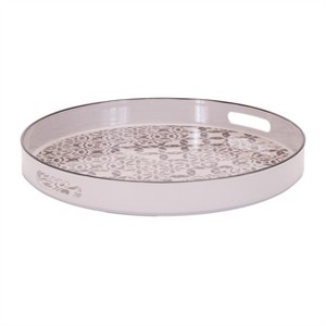 Round Ornate Geometric Print Tray 17.5"D - 1 of 2