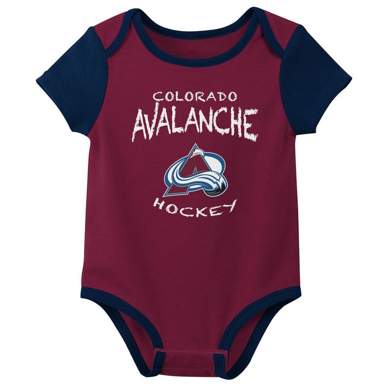 NHL Colorado Avalanche Infant Boys&#39; 3pk Bodysuit, 4 of 5