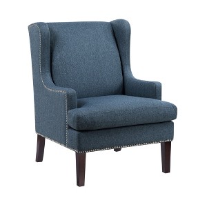 Upholstery Nailhead Trim Accent Chair with Foam Cushion, Attached Cushions and Removable Cover - 1 of 4