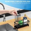 Attop Sponge Holder for Kitchen Sink with Towel Rack, Sink Caddy with Kitchen High Brush Holder, Organzier Rustproof - 3 of 4