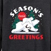 Women's - Coca-Cola - Seasons Greetings Polar Bears Lightweight French Terry Wide Neck Long Sleeve Shirt - 2 of 4
