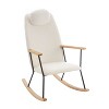 CAVINAS Modern Rocking Chair with High Back and Armrest, Technical Leather Upholstered Ergonomic Glider Chair - 4 of 4