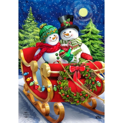 Dashing Through the Snow Winter House Flag 40" x 28" Briarwood Lane - image 1 of 4