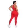 Plus Size Racer Back Sports Bra & Mesh Leggings Set - White Mark - 3 of 4