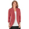 Collections Etc Open-Front Curved Hem 3/4 Sleeve Cardigan - 2 of 4