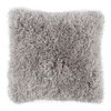 Oversized Floor or Throw Pillow Square Luxury Plush- Shag Faux Fur Glam Decor Cushion for Bedroom Living Room or Dorm by Hastings Home (Grey) - 2 of 4