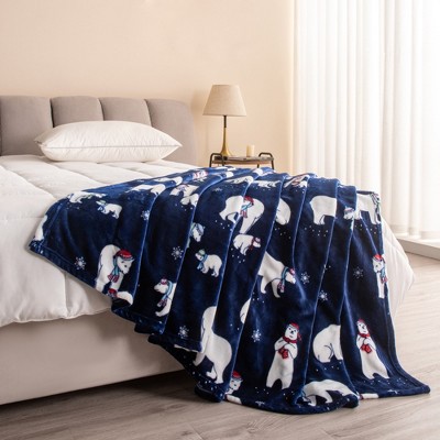 Velvet Plush Fleece Holiday Printed Warm and Cozy Throw Blanket - Great Bay Home