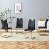 Lyngins PU Dining Chairs Set of 4/6,Modern Accent Chairs with Gold Metal Legs for Living Room,Kitchen,Conference Room - 2 of 4