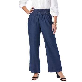 Avenue Women's Plus Size Super Stretch Zip Pant Wide Comfort Waist Mesh  Tummy Control Insert 