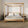 King Size Wood Canopy Bed with Headboard for Bedroom - 3 of 4