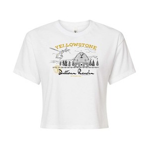 Women's - Yellowstone - Dutton Ranch Illustration Cropped Graphic T-Shirt - 1 of 4