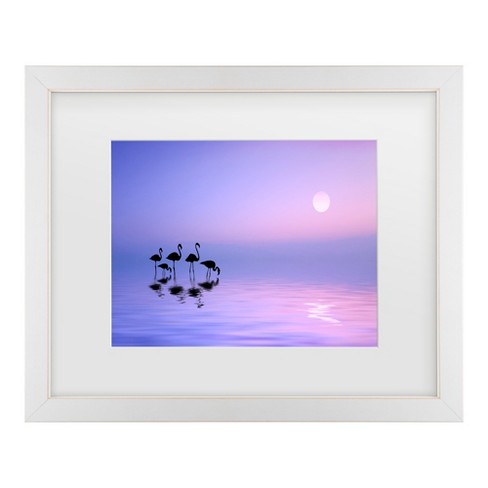 Trademark Fine Art - Bess Hamiti  Morning Flamingo Matted Framed Art - image 1 of 4