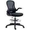 Vinsetto Ergonomic Drafting Chair, Standing Desk Chair with Flip-up Armrests, Lumbar Support, Adjustable Footrest Ring and Seat Height, Black - 4 of 4