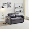 55.5" Velvet Convertible Pull-Out Sofa Bed with USB Port and Toss Pillows - 4 of 4