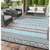 Outdoor Modern Stripe Foldable Picnic Mat With Storage Bags Abstract Plastic Straw Rug Erasable Carpet for Camping Garden Backyard - 3 of 4