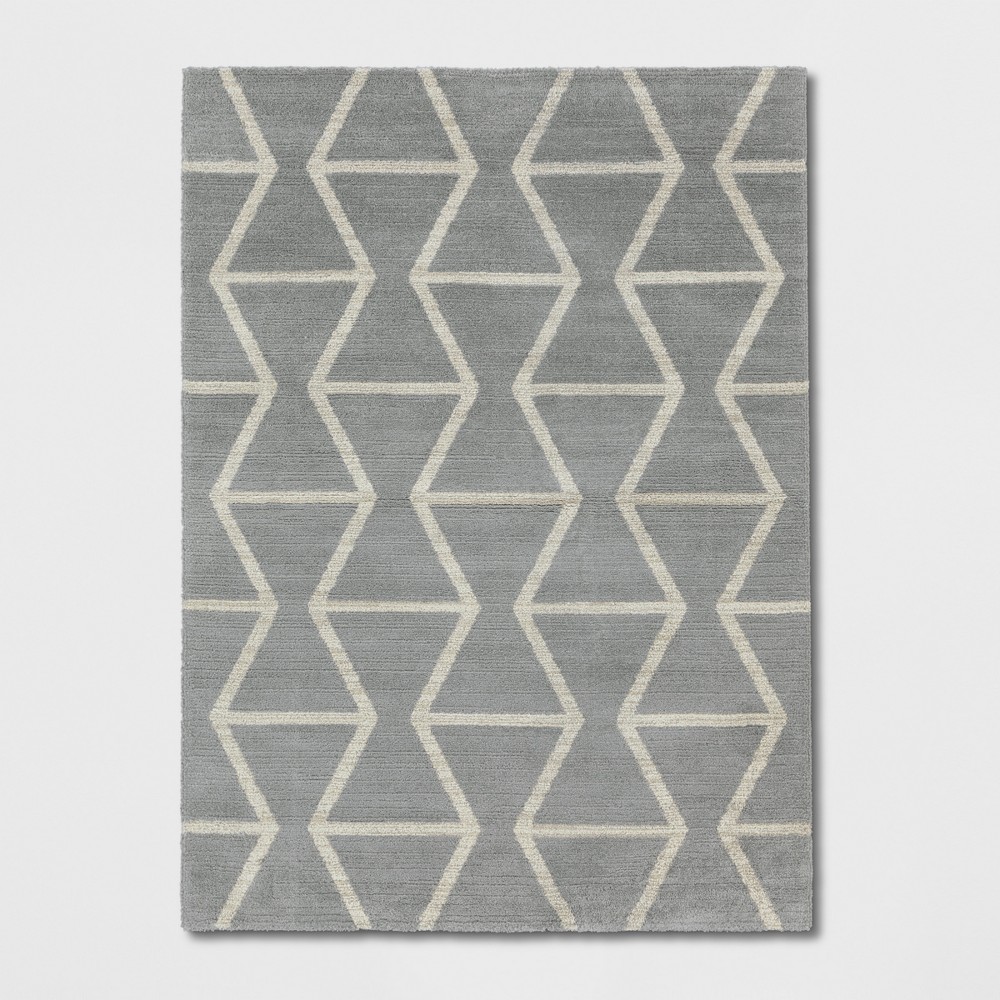9'2inx12' Glacier Hourglass Woven Area Rug Gray - Project 62™