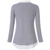 Clearlove Women's Casual Contrast Collar Shirt Long Sleeve Slim Fit Tunics Top - 2 of 3