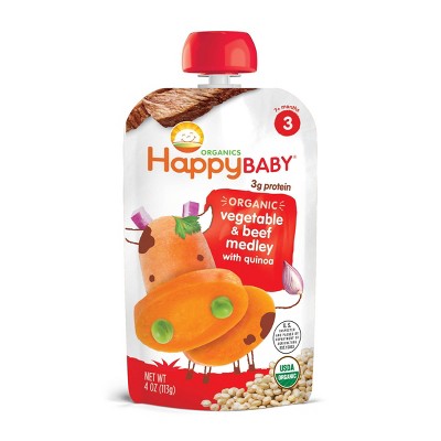 HappyBaby Organic Vegetable & Beef Medley with Quinoa Baby Food - 4oz