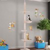 TopComfy Pet Tower Floor to Ceiling Vertical Cat Tree Space Saving Design Pet Fun Scratching Post Pet Toy for Cats, Beige, 15.8"*13.5"*102.3" - 3 of 4