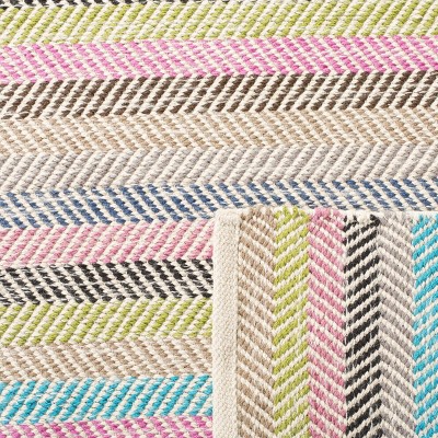 Handwoven Gray Stripe Wool-Cotton Blend 4' x 6' Area Rug