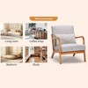 Ridstar Modern Accent Chair, Arm Chair with Pillow For Living Room & Bedroom-Beige - 2 of 4