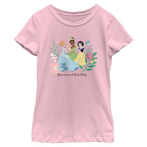 Girls Snow White and the Seven Dwarfs Flowers and Friendships T Shirt - 1 of 4