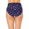 Women's Gradient Floral Fold Over High Waist Shirred Bikini Swim Bottoms - 2 of 4