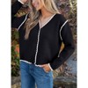 Long Sleeve Crewneck Button Down Womens Sweaters Spring Open Front Chunky Cardigan Sweaters for Women - 2 of 4